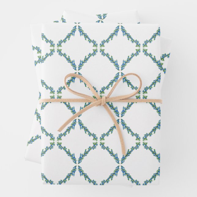Hoja De Papel De Regalo Juniper Trellis Winter Greens Gift (In situ)