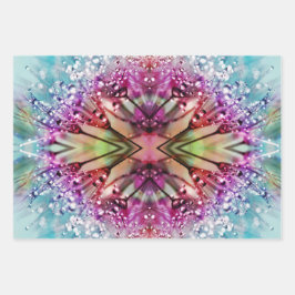 Hoja De Papel De Regalo Kaleidoscope: Resumen de arte floral