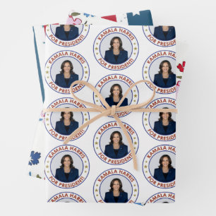HOJA DE PAPEL DE REGALO KAMALA HARRIS PARA PRESIDENTE