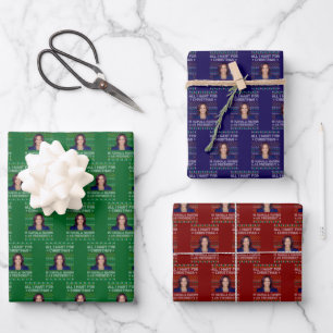 Hoja De Papel De Regalo Kamala Harris Por Los Navidades Del Presidente 202