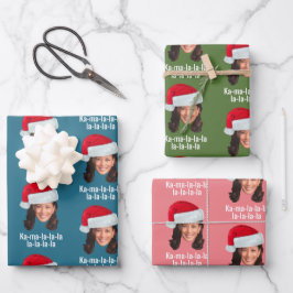 Hoja De Papel De Regalo Kamala Santa Hat - Vacaciones divertidas Harris