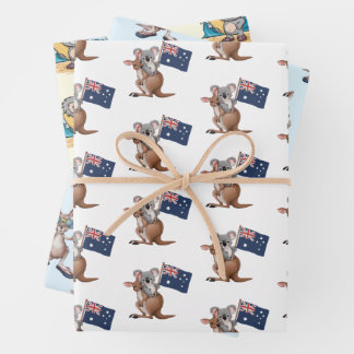 Hoja De Papel De Regalo Kangaroo y Koala