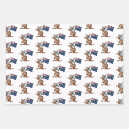 Hoja De Papel De Regalo Kangaroo y Koala