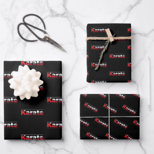 Hoja De Papel De Regalo Karate Martial Arts Red