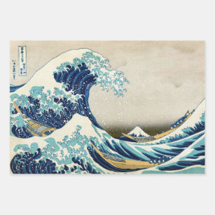 Hoja De Papel De Regalo Katsushika Hokusai - La gran ola de Kanagawa