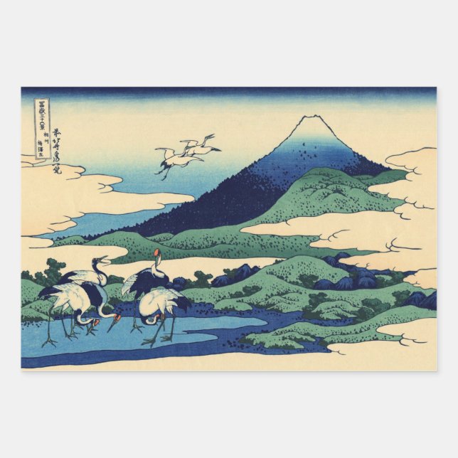 Hoja De Papel De Regalo Katsushika Hokusai - Umegawa en la provincia de Sa (Anverso)
