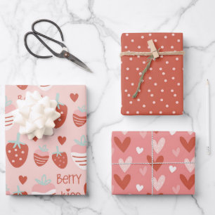 Hoja De Papel De Regalo Kawaii Berry Love