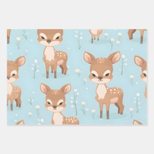 Hoja De Papel De Regalo Kawaii Cute Baby Deer