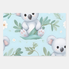 Hoja De Papel De Regalo Kawaii Cute Baby Koala Bears