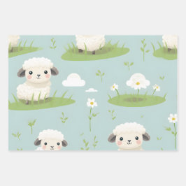 Hoja De Papel De Regalo Kawaii Cute Baby Sheep