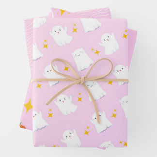 Hoja De Papel De Regalo Kawaii ghost wrapping paper