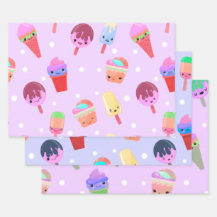 Hoja De Papel De Regalo Kawaii Ice Cream