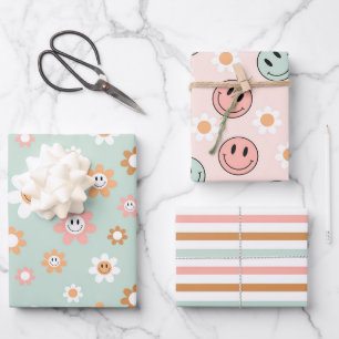 Hoja De Papel De Regalo Kawaii Retro Divertido