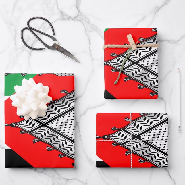 Hoja De Papel De Regalo Keffiyeh palestino Scarf tejido tradicional (Anverso)