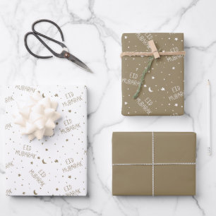 Hoja De Papel De Regalo Khaki Kids Eid Mubarak