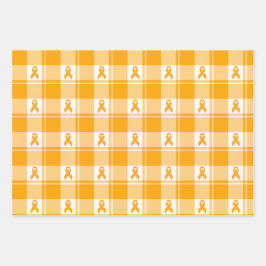 Hoja De Papel De Regalo Kidney Cancer Awareness Plaid Wrapping Paper