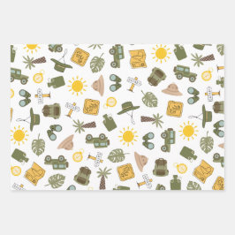 Hoja De Papel De Regalo Kid's Safari Birthday Party