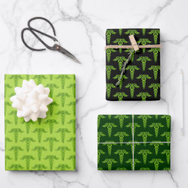 Hoja De Papel De Regalo Knot Caduceus celta verde