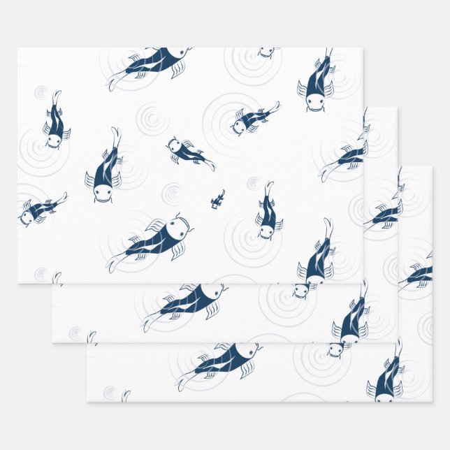 Hoja De Papel De Regalo Koi - (Set)