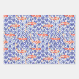 Hoja De Papel De Regalo Koi Fish, estético japonés