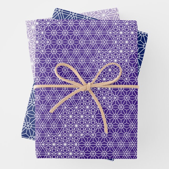 Hoja De Papel De Regalo KUMIKO |  Patrón tradicional japonés (In situ)