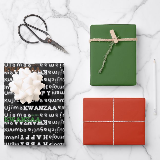 Hoja De Papel De Regalo Kwanzaa moderna (Anverso)