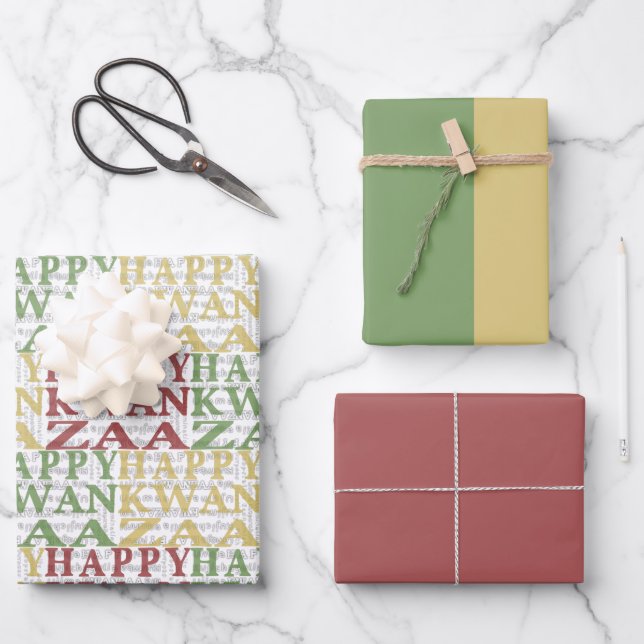 Hoja De Papel De Regalo Kwanzaa moderna (Anverso)