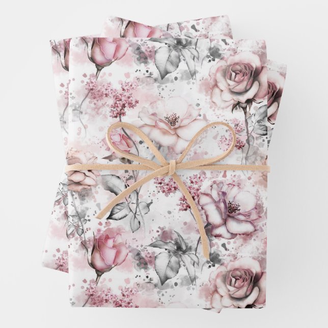 Hoja De Papel De Regalo La astucia de Peony y Rosas (In situ)