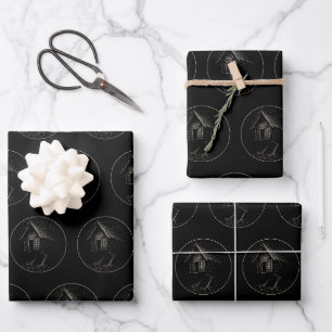 Hoja De Papel De Regalo La Cabaña de Baba Yaga Folclore Espeluznante