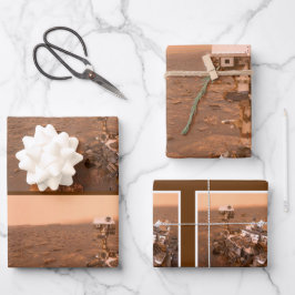 Hoja De Papel De Regalo La curiosidad sobre Marte Dusty Selfie en el Monte