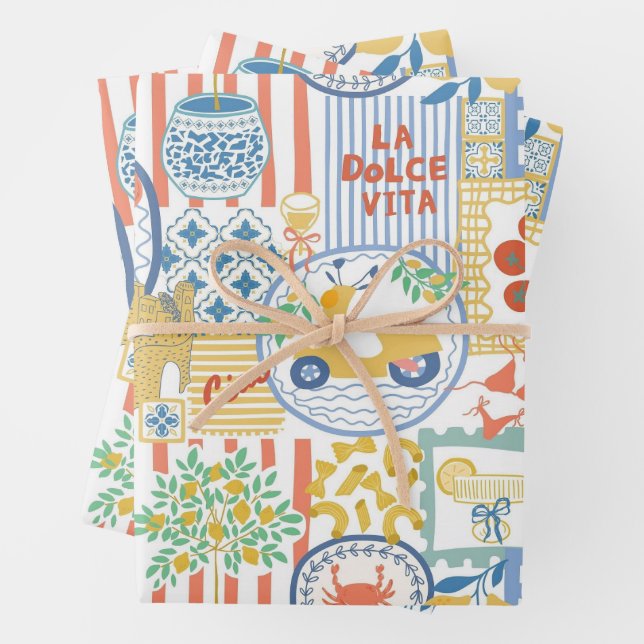Hoja De Papel De Regalo La Dolce Vita Italian Summer Lemons Mediterranean  (In situ)