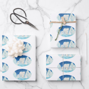 Hoja De Papel De Regalo La familia del oso polar