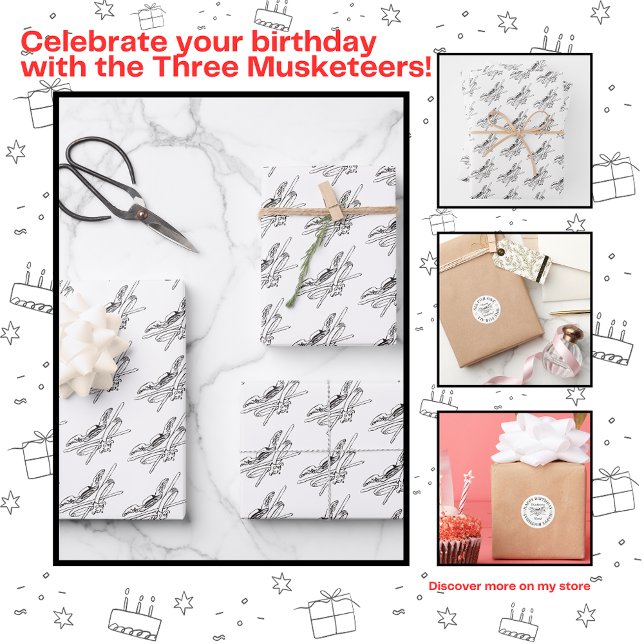 Hoja De Papel De Regalo La fiesta de cumpleaños de los tres mosqueteros (Subido por el creador)