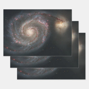 Hoja De Papel De Regalo La galaxia del Remolino M51 & Compañera en el espa