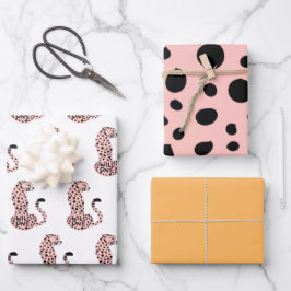 Hoja De Papel De Regalo La impresión de leopardo de un Naranja rosado es e