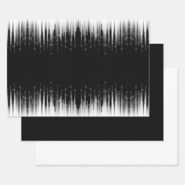 Hoja De Papel De Regalo La Línea En Círculo Hipnótica Negra Y Blanca Estir