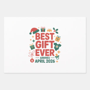 Hoja De Papel De Regalo La Mejor Navidad Regalo Llega Abril 2026 Pareja