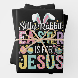 Hoja De Papel De Regalo La Pascua De Rabbit Silenciosa Es Para Jesús Hermo