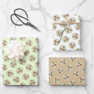 Hoja De Papel De Regalo La pintura de Sloughi con arena dorada adormeció e