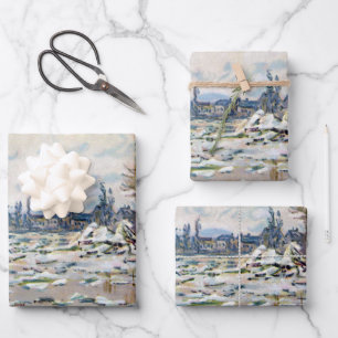 Hoja De Papel De Regalo La rotura del hielo por Claude Monet