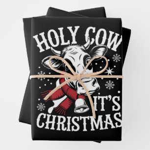 Hoja De Papel De Regalo La vaca sagrada son los Navidades la granja divert