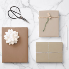 Hoja De Papel De Regalo La vainilla toscana Khaki Tan sombrea 3 tonos