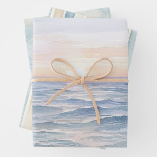 Hoja De Papel De Regalo La vida al atardecer es mejor en la playa de cumpl