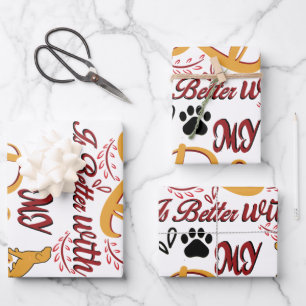 Hoja De Papel De Regalo La vida es mejor con mis perros