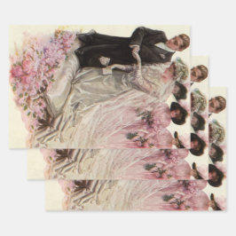 Hoja De Papel De Regalo La vieja ceremonia de Boda victoriana Novia y Groo