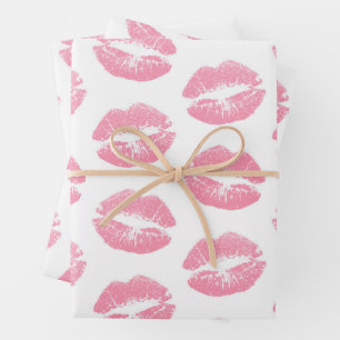 Hoja De Papel De Regalo Labios Rosados, Patrón De Labios, Palo De Labios R