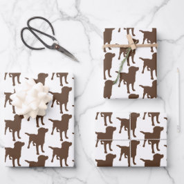 Hoja De Papel De Regalo Labrador recupera patrón de perro de chocolate