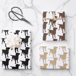 Hoja De Papel De Regalo Labrador recupera perros amarillos de chocolate ne