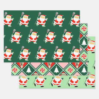 Hoja De Papel De Regalo Lacrosse Sports Holiday Gift Wrapping Paper
