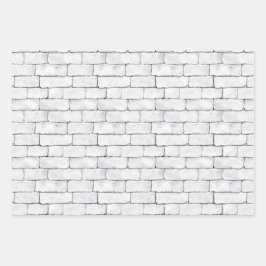 Hoja De Papel De Regalo Ladrillos Blancos Rayas Marrón Limón Amarillo Verd